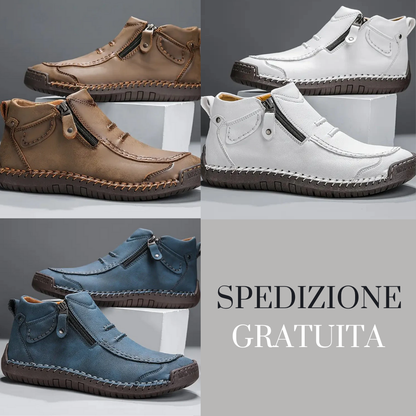 Scarpe Casual in Pelle con Zip - Stile Artigianale